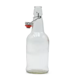 Clear EZ Cap Bottles W/ Swing Top - 16 Oz