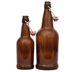 Brown EZ Cap Bottles W/ Swing Top - 16 Oz -Wine Making Equipment EZ Cap Brown Wide
