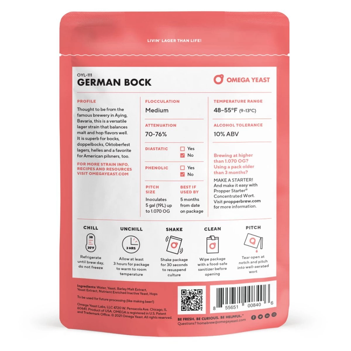 Omega Yeast OYL-111 German Bock Lager Yeast 2 Omega Yeast OYL-111 German Bock Lager Yeast - Image 2