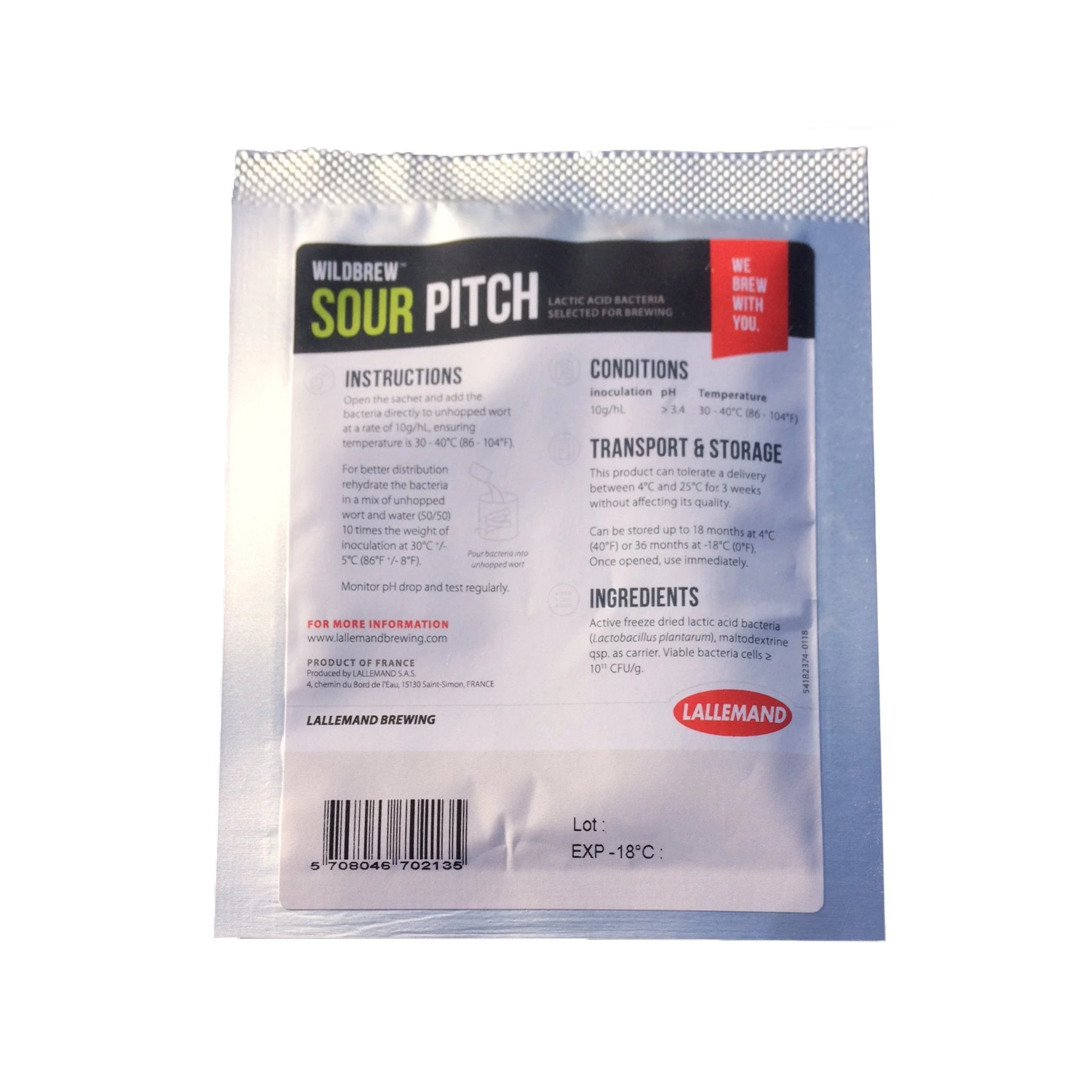 WildBrew™ Sour Pitch Lactobacillus Plantarum - 10 Grams 2 WildBrew™ Sour Pitch Lactobacillus Plantarum - 10 Grams - Image 2