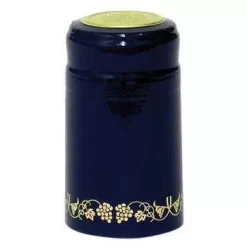 Blue With Gold Grapes PVC Shrink Capsules - 62 Ct.