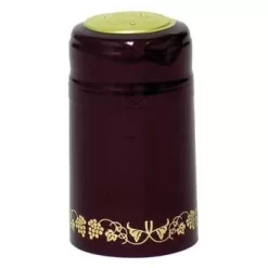 Burgundy With Gold Grapes PVC Capsules - 62 Ct.